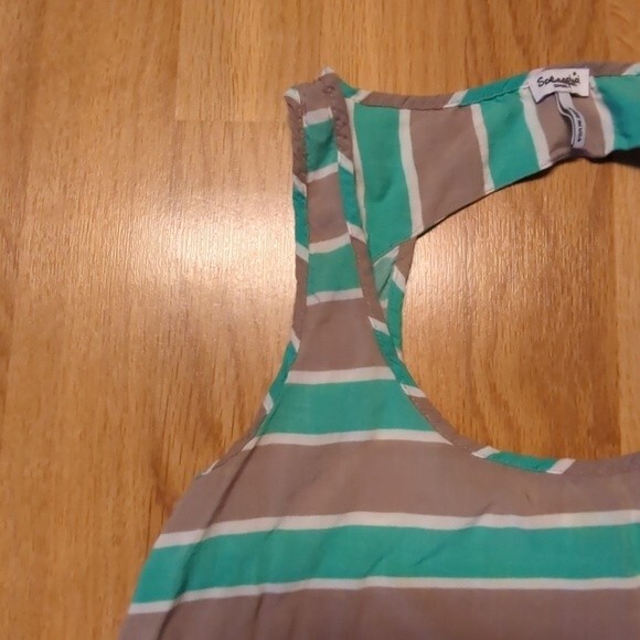 Splendid Tank Top Womens Small Open Back  Striped Green Gray - Picture 3 of 6